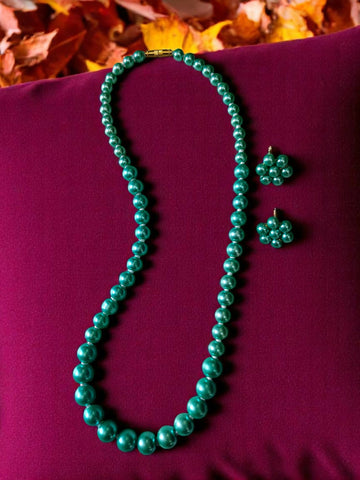 Inhanns Spectrum Everyday Pearl Sets - Single Strand - Army Green - Distacart