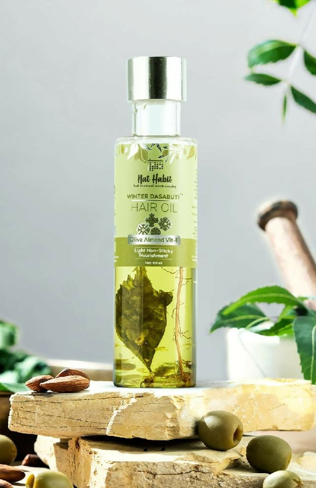 Nat Habit Olive Almond Vit-E Winter Hair Oil - Distacart