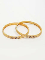 Thumbnail for NVR Women Set of 2 Gold Plated CZ Stone Bangle - Distacart