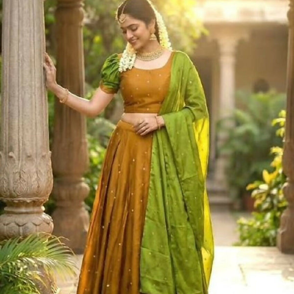 Teeya Creation Womens New Trendy Festive Season Designer Lehenga Choli Set - Green - Dista