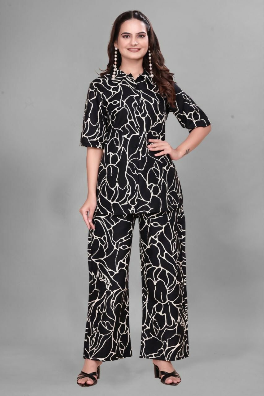 Preksha Creation Cotton Floral Print Kurta Set Co-Ord Set