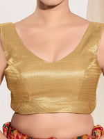 Thumbnail for Joban Fashion Black Gold Mulberry Silk Padded Blouse With Sweetheart Neck Sleeveless - Distacart