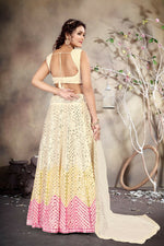 Thumbnail for Jyoti Fashion Butter Cream Sequence with Thread Zari Embroidery Georgette Lehenga Choli with Dupatta - Distacart