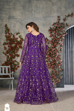 Thumbnail for Anaita Purple Embroidered Net Stitched Anarkali suit - Distacart