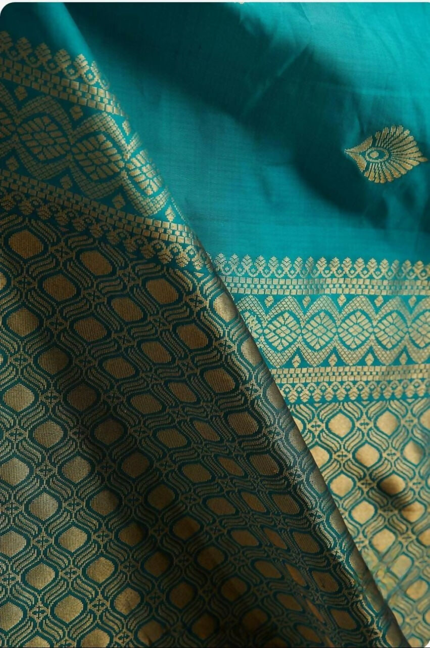 Preksha Creation Designer Women Banarasi Soft Silk Saree - Sky Blue - Distacart