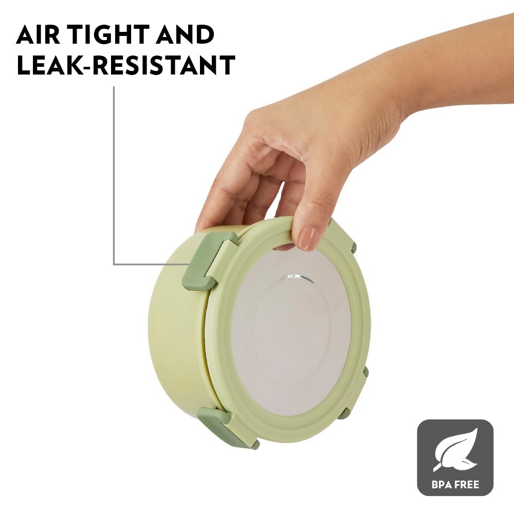 Borosil Glory Green Stainless Steel Lunchbox with Bag - Dista