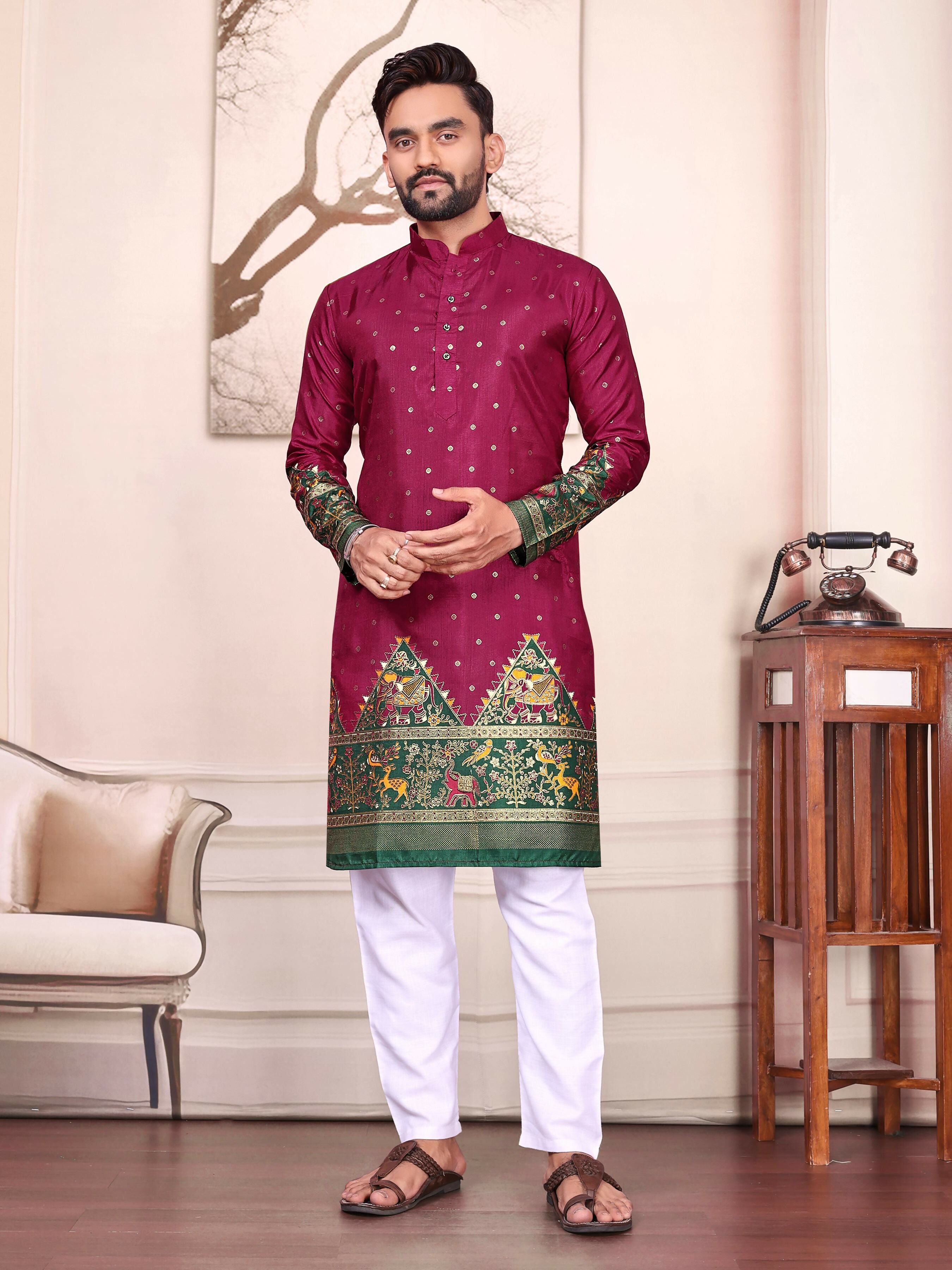 Anaita Purple Dola Silk Straight Kurta With Foil Work - Distacart
