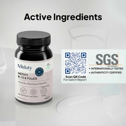 Miduty Vitamin B12 - Methyl Folate Chewables - Distacart