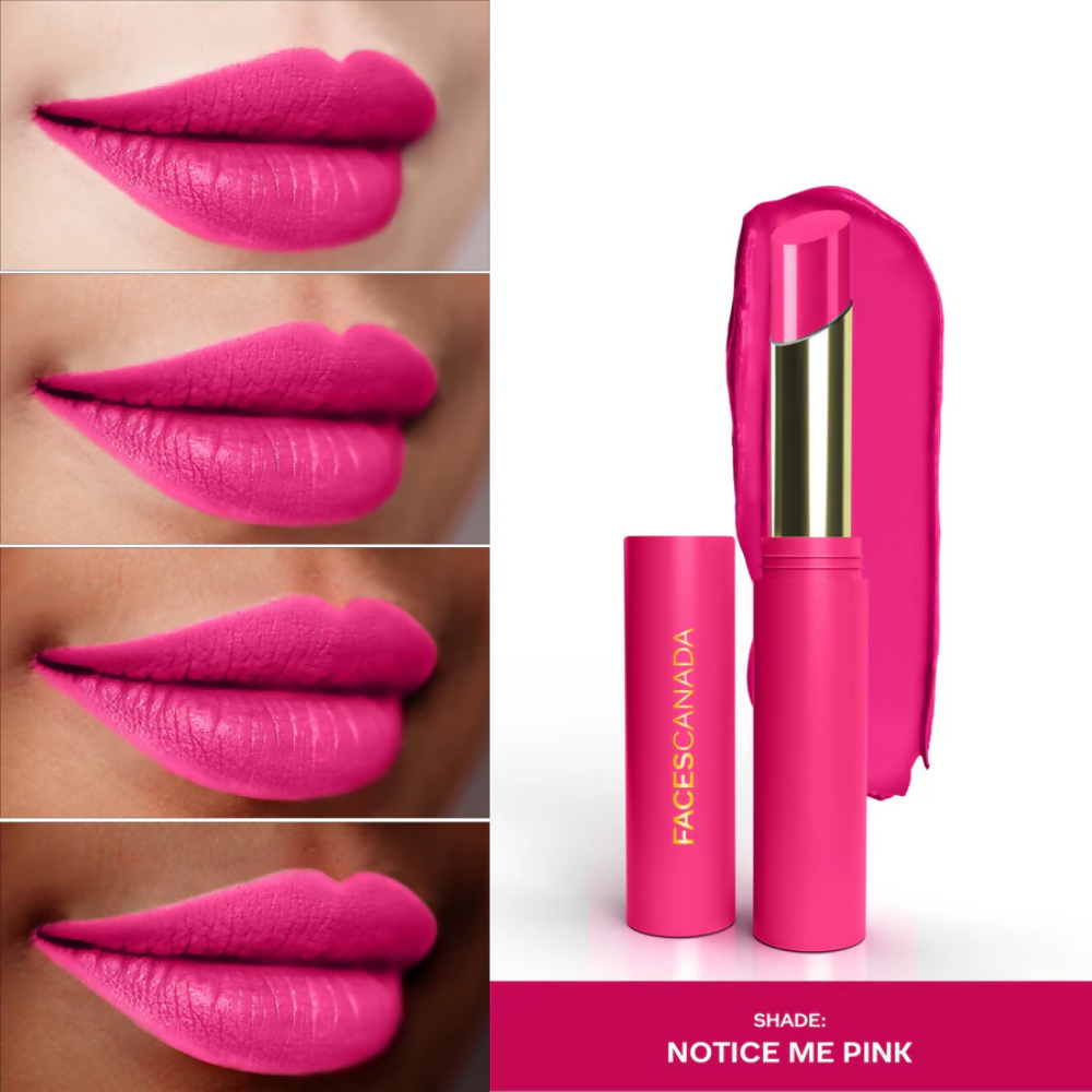 Faces Canada 3 in 1 LongStay Matte Lipstick - Notice Me Pink 06 - Distacart