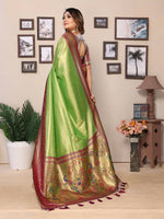 Thumbnail for Aastha Fashion Pista Tissue Silk Weaving Saree - Distacart
