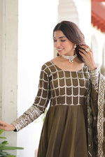 Thumbnail for Joban Fashion Mehndi Kurta Set Silk Sequins , Zari, Coding & Thread Embroidered work - Distacart