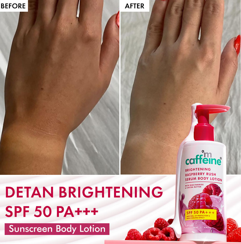mCaffeine Brightening Raspberry Rush Body Wash & Serum Lotion