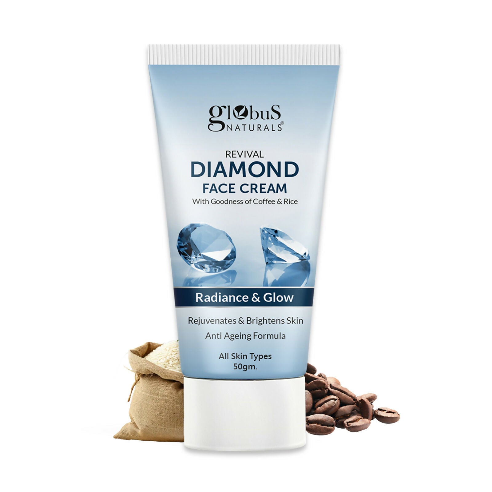 Globus Naturals Revival Diamond Face Cream, Suitable For All Skin Types