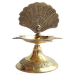Thumbnail for CraftVatika Brass Peacock Diya Oil Lamp (Type 1)