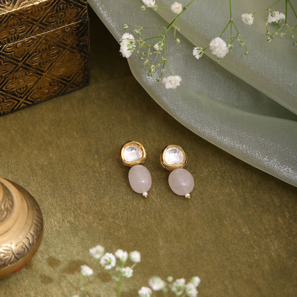 Ruby Raang Pink Kundan Studs