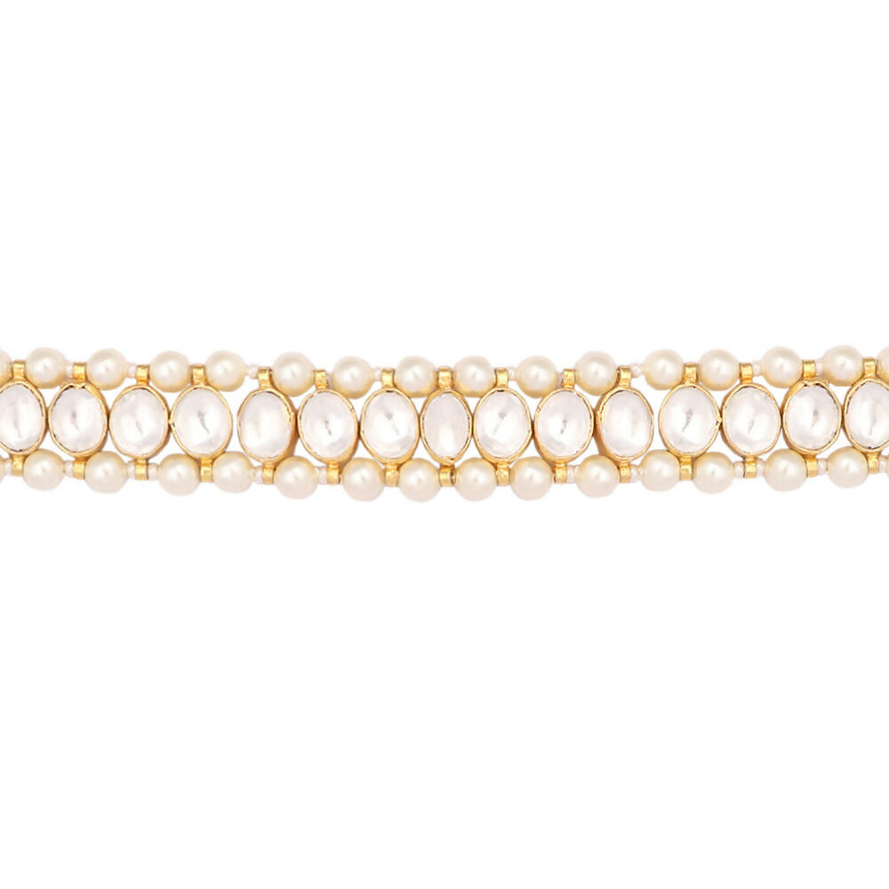Nuyug 22K Gold Plated Kundan Refined Sleek Matha Patti - Distacart
