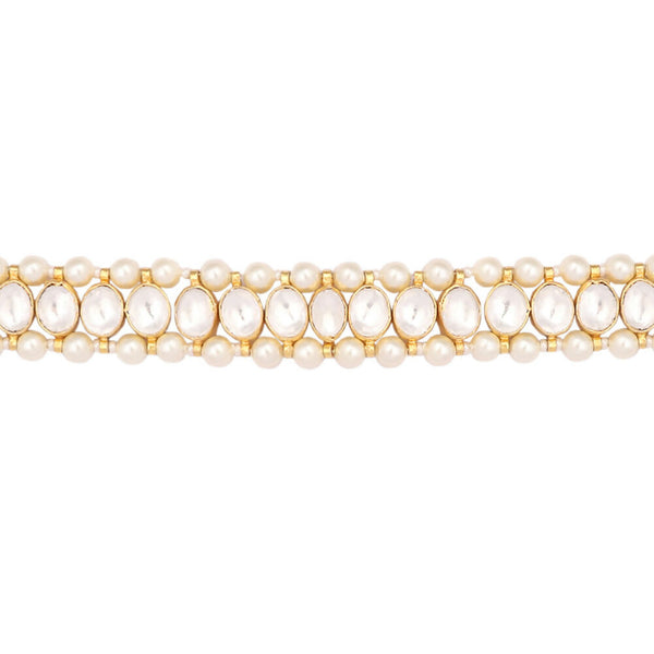 Nuyug 22K Gold Plated Kundan Refined Sleek Matha Patti