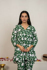 Thumbnail for Joban Fashion Green Hand Block Printed Cotton Co-Ord Set - Distacart