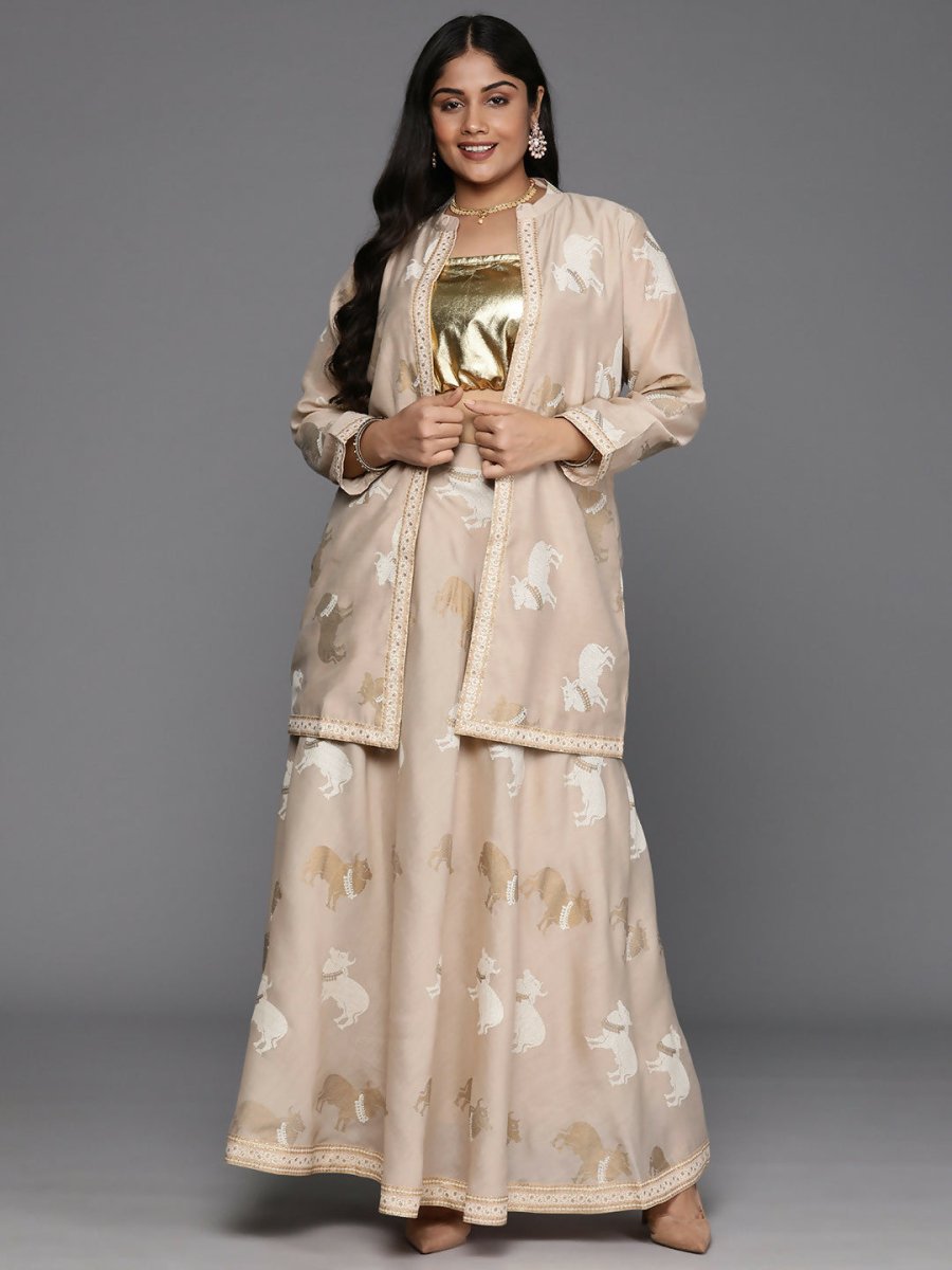 Ahalyaa Women's Traditional Wear Co-ords - Tan - Distacart