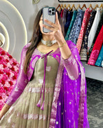 Thumbnail for Preksha Creation Women Purple Suit Kota Silk With Weaving Jacquard With Dupatta - Purple - Distacart