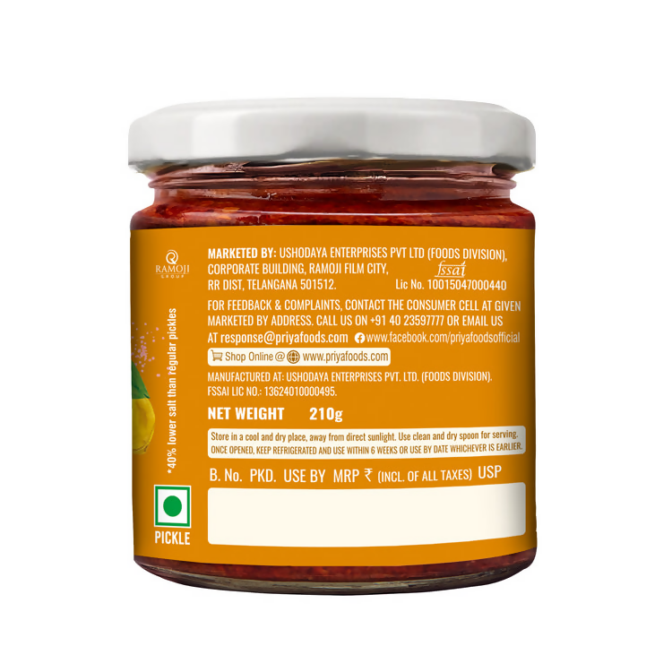 Priya Low Salt Lemon Pickle - Distacart