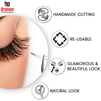 Bronson Professional Eyelash Set 3d False Long And Natural Eye Makeup - L04 - Dista