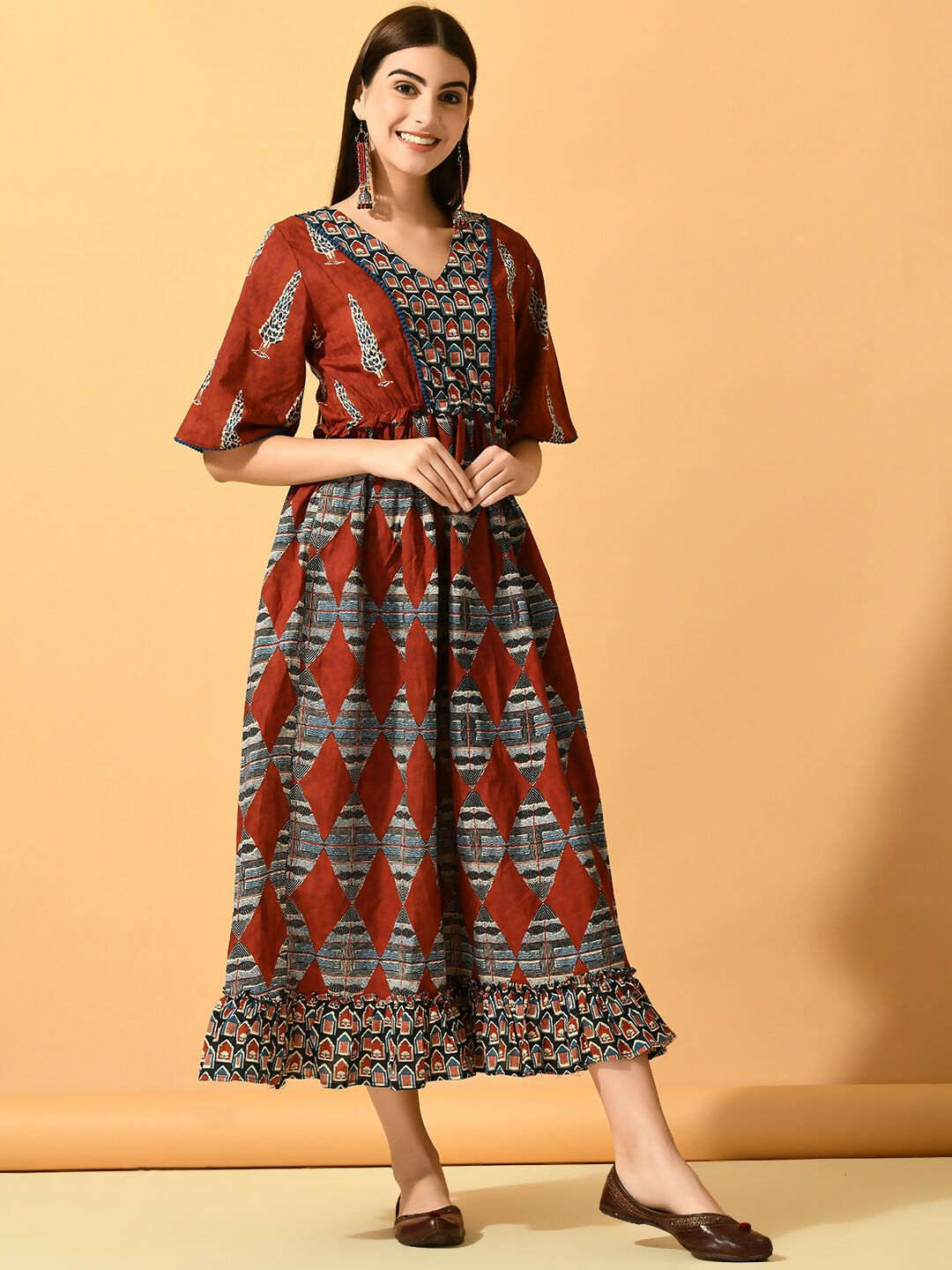 Myshka Women's Multi Fit and Flare Party Dress - Distacart