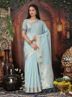 Thumbnail for Astita Organza Sky Blue Saree