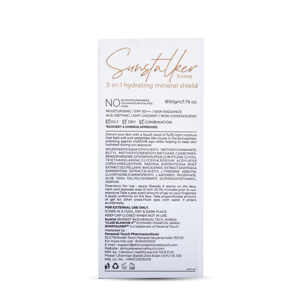 Personal Touch Sunstalker Korea 3-1 Water Based Moisturiser Serum With Sunscreen SPF50+++ - Distacart