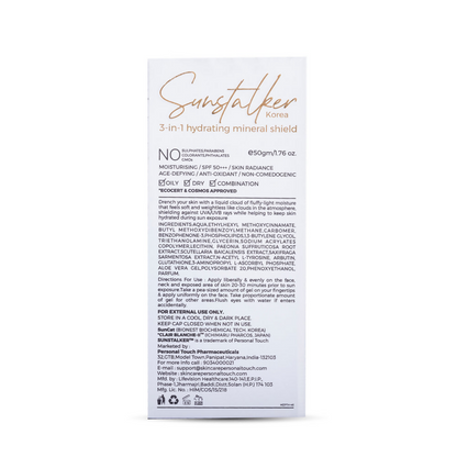 Personal Touch Sunstalker Korea 3-1 Water Based Moisturiser Serum With Sunscreen SPF50+++ - Distacart