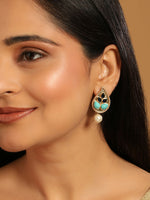 Thumbnail for Nuyug 22K Gold Plated Black Paisley Earrings