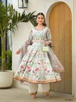 Thumbnail for Functional Designer Sky Jam Silk Anarkali suit with Dupatta-Anbazaar - Distacart