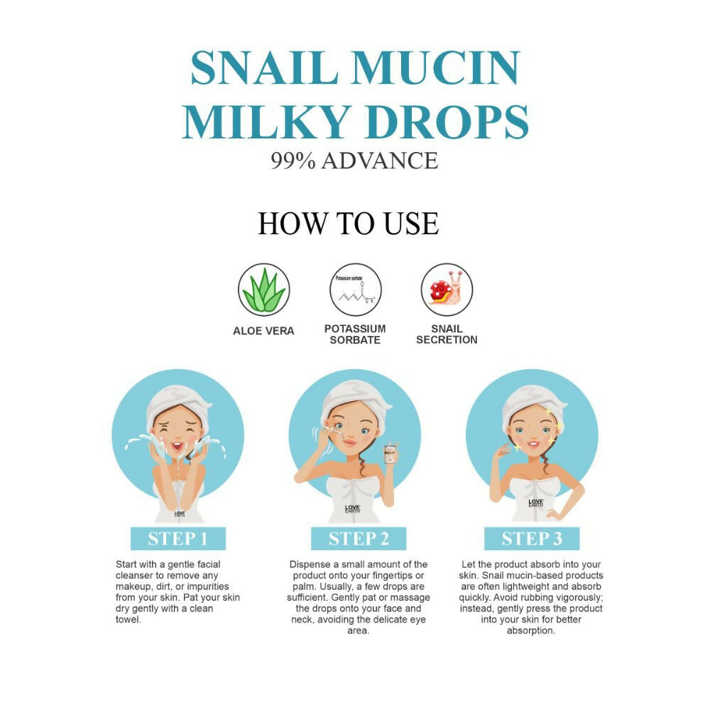 Love Earth Snail Mucin Milky Drops Face Serum - Distacart