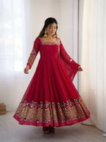Thumbnail for Teeya Creation Rani Color Heavy Georgette Wedding Wear Embroidery Work Long Gown