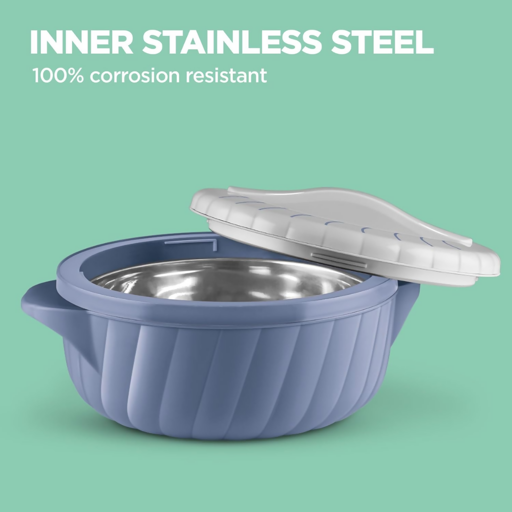 Milton Flora 1500 Insulated Inner Steel Casserole - Stone Blue - Dista