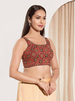 Thumbnail for Joban Fashion Maroon Cotton Padded Blouse With Square Neck Sleeveless - Distacart