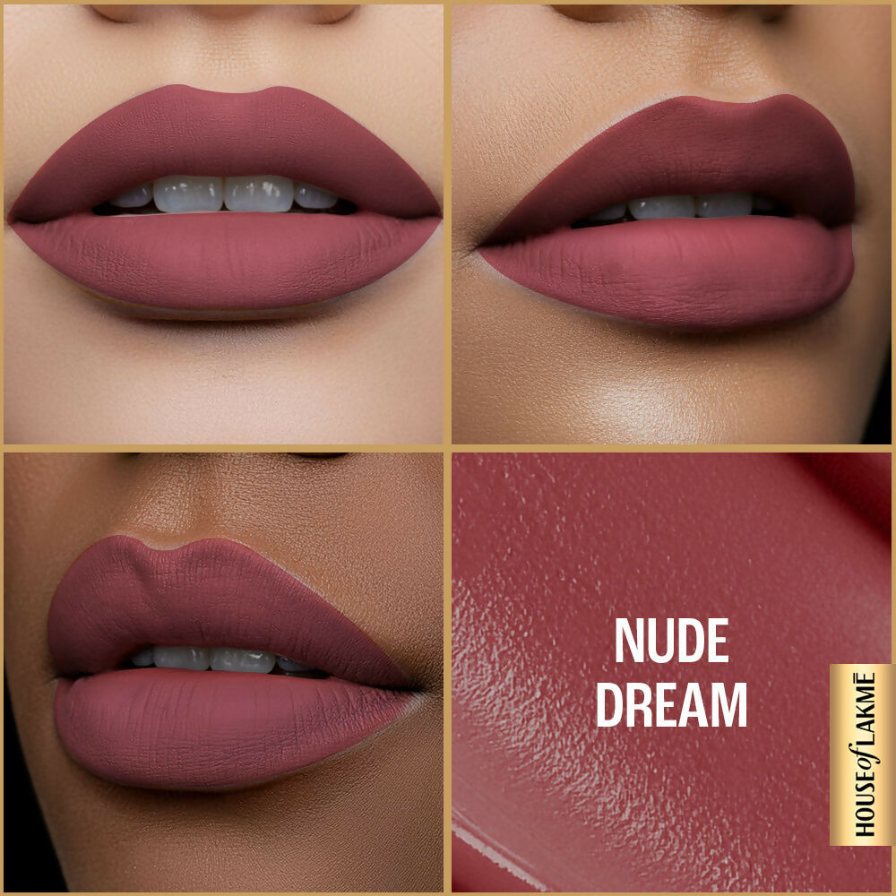 Lakme Ultimate Glam Matte Liquid Lipstick - Nude Dream - Distacart