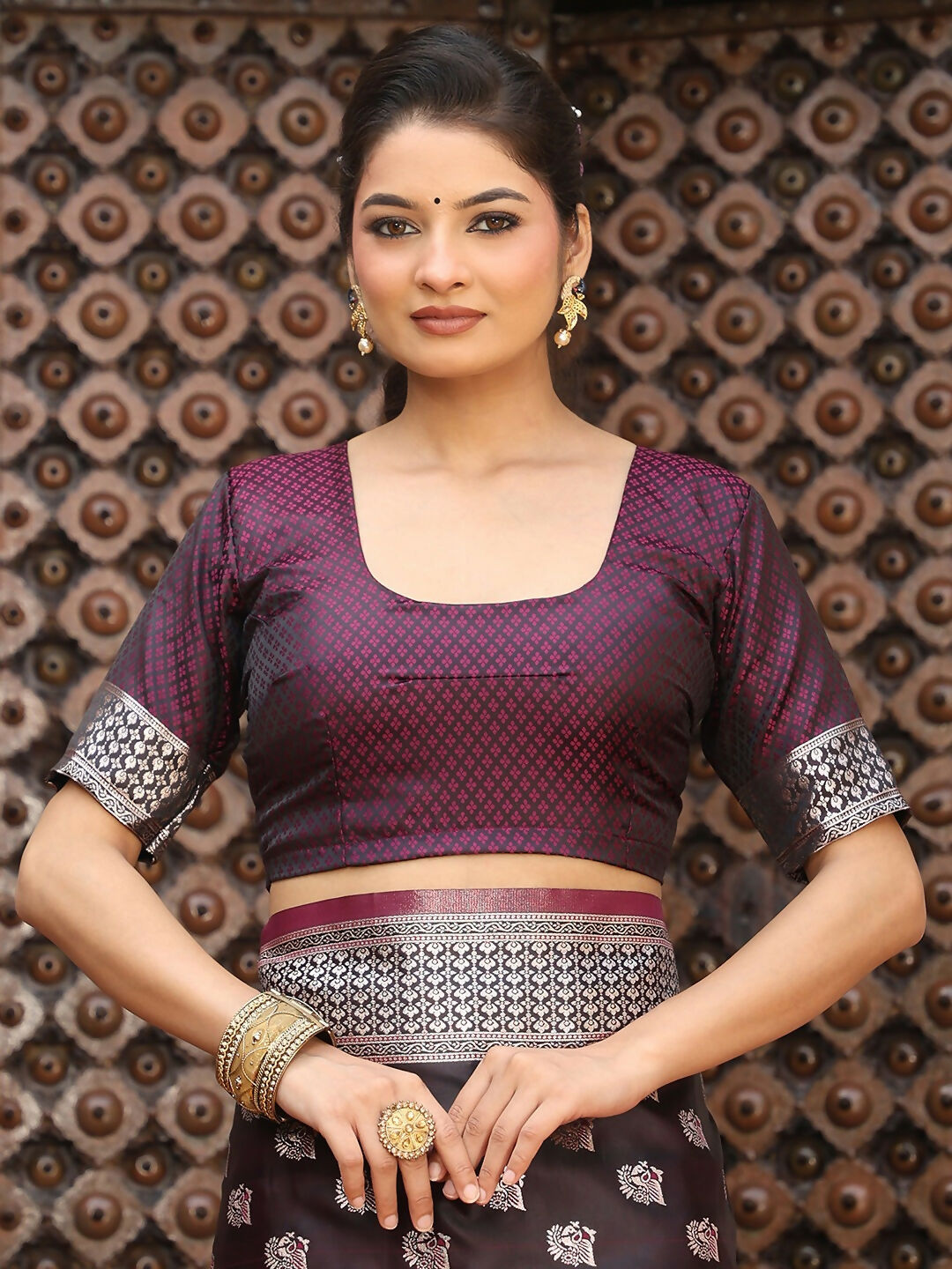 Astita Wine Silk Saree