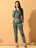 Myshka Women's Multi Printed Coat With Trousers - Distacart