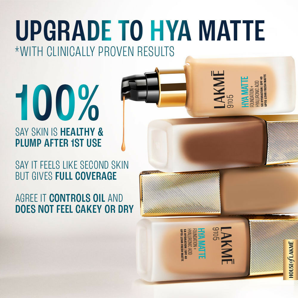 Lakme 9 To 5 Hya Matte Foundation + Hyaluronic Acid - Neutral Honey