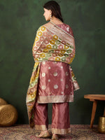 Thumbnail for Sangria Woven Design Kurta & Palazzo With Dupatta