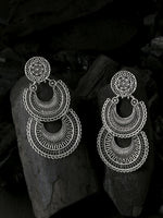 Thumbnail for NVR Women Silver Plated Crescent Shaped Drop Earrings - Distacart