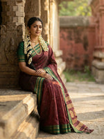 Thumbnail for Shree Shyam Fashion Maroon Soft Silk Saree - Distacart