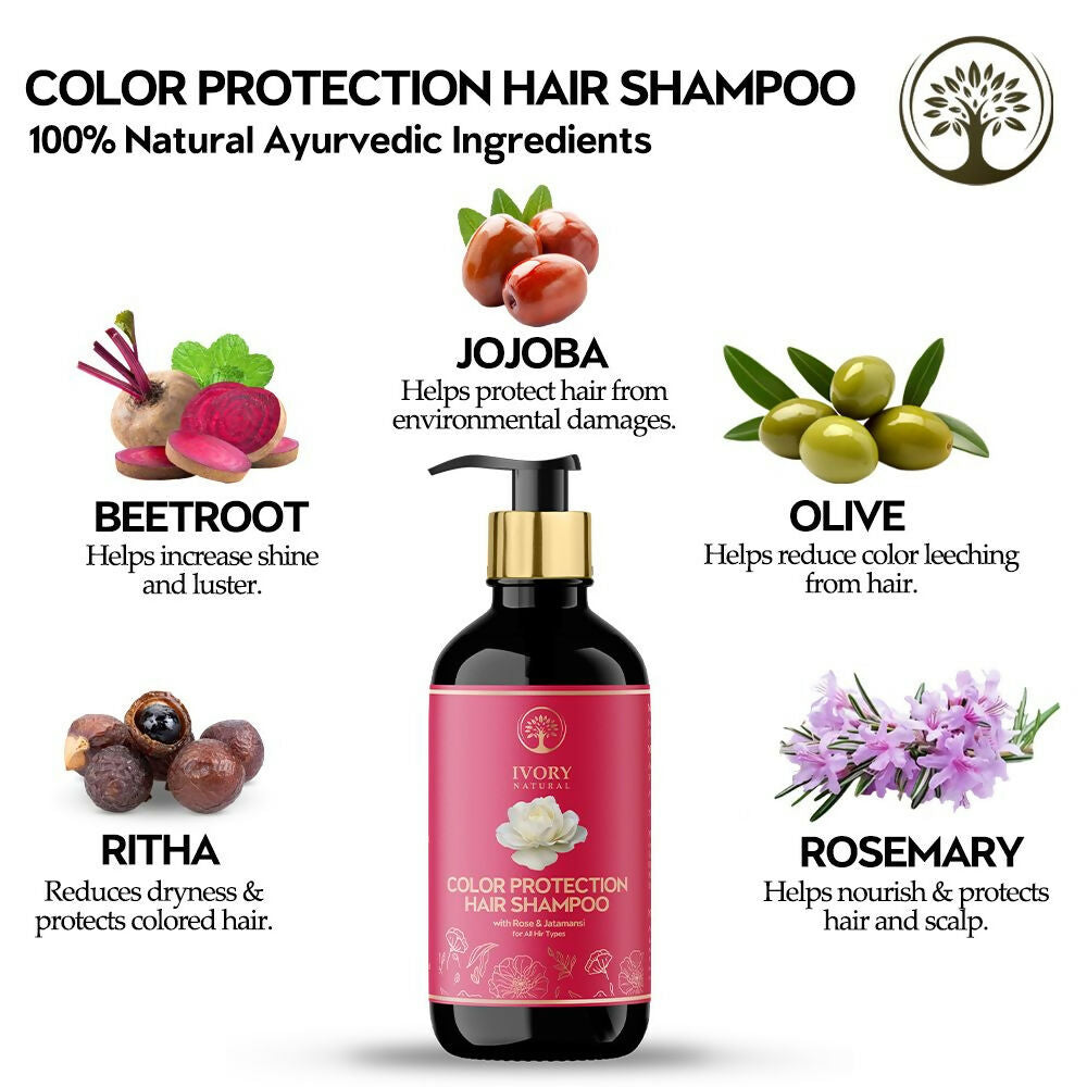 Ivory Natural Color Protection Hair Shampoo - Natural Solution For Coloured Hair - Distacart