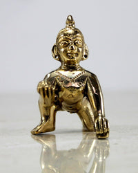Thumbnail for StonKraft Brass Laddoo Gopal Baby Krishna Murti Idol - Distacart
