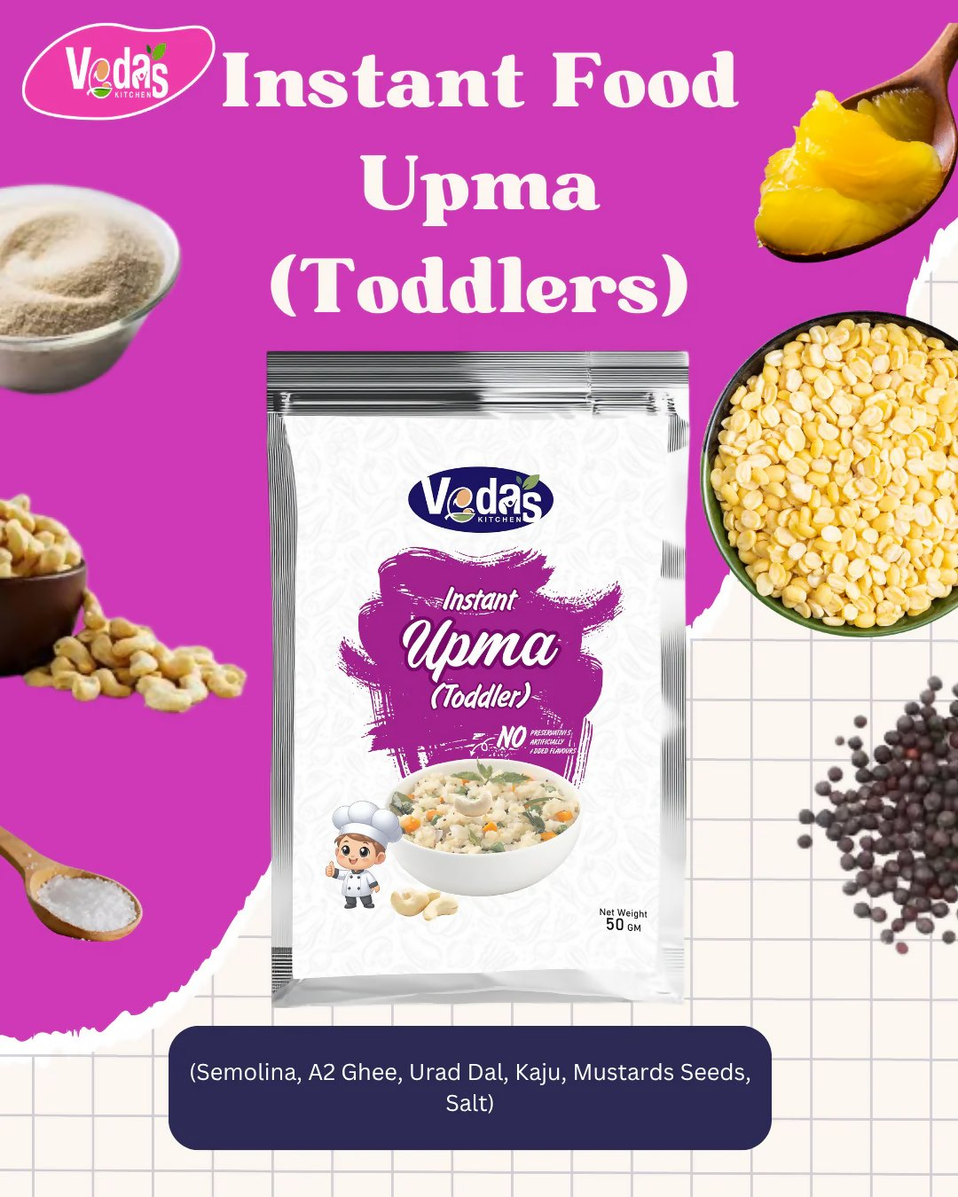 Vedas Kitchen Upma Instant (Toddlers) - Dista