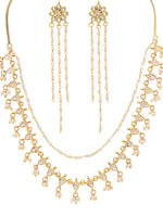 Thumbnail for Ruby Raang Gold Kundan Necklace with Dangler Earrings