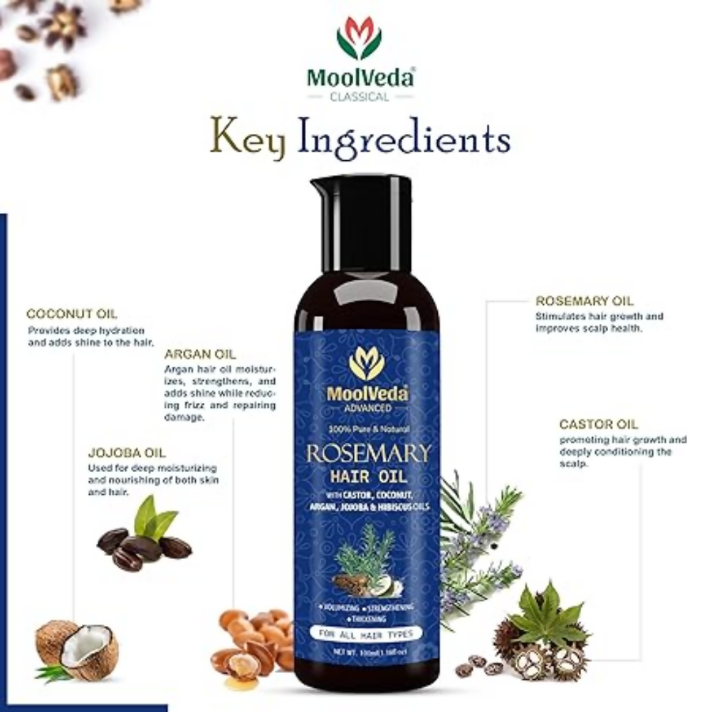 Moolveda 100% Pure Rosemary Hair Oil for Hair Growth - Distacart