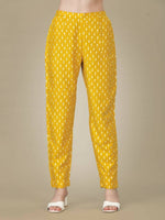 Thumbnail for Aastha Fashion Women's Yellow Rayon Embroidered Kurta Pant Set - Distacart