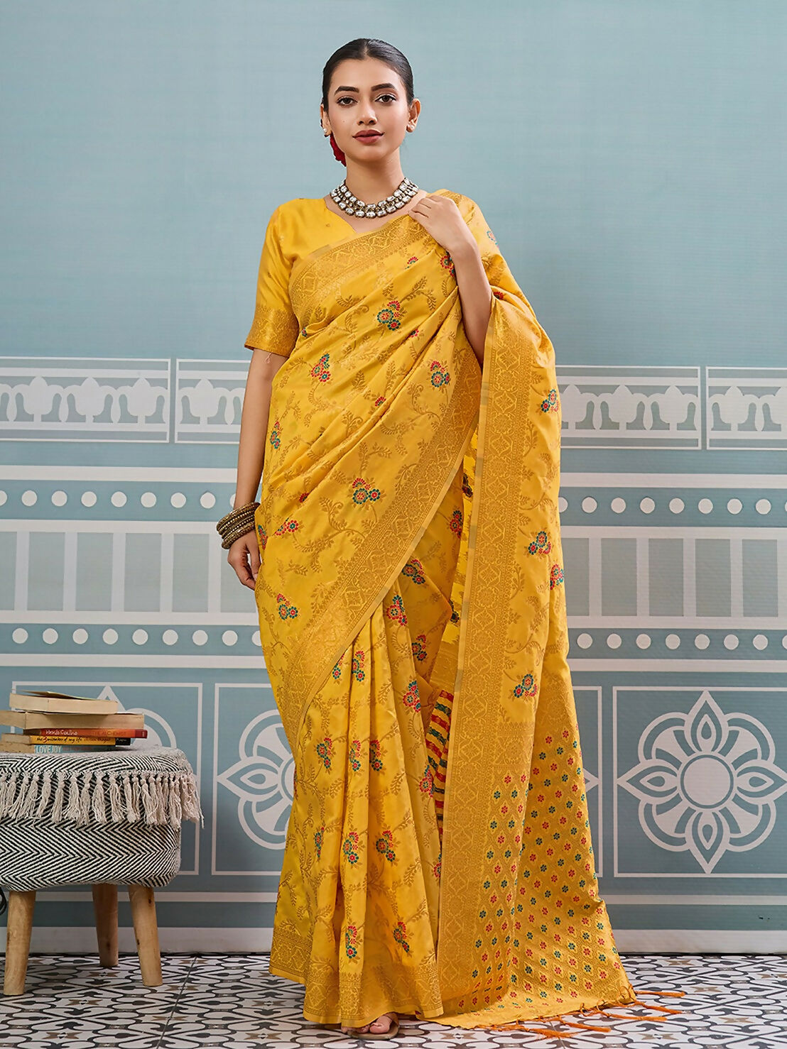 Astita Yellow Silk Saree